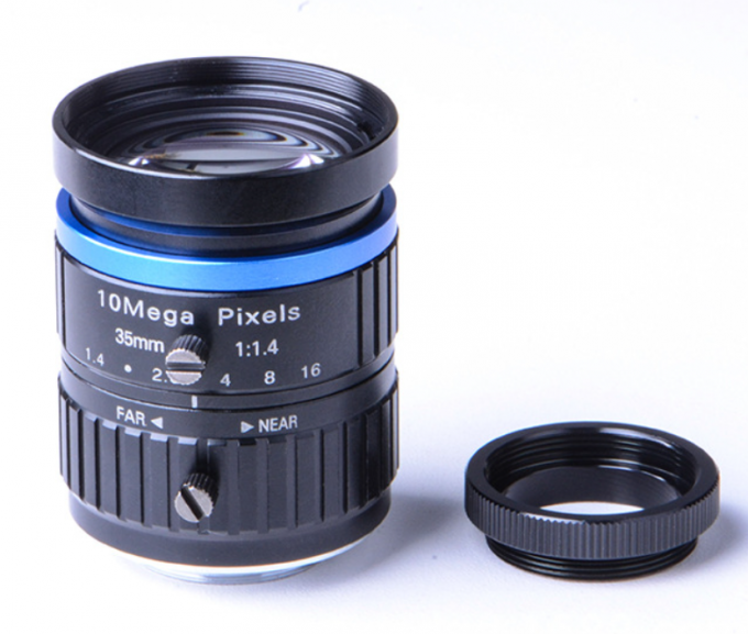 soporte manual de 35m m 10MP High Resolution Lens 1/1.8 HD IRIS Focus C para el microscopio industrial de la cámara CCTV