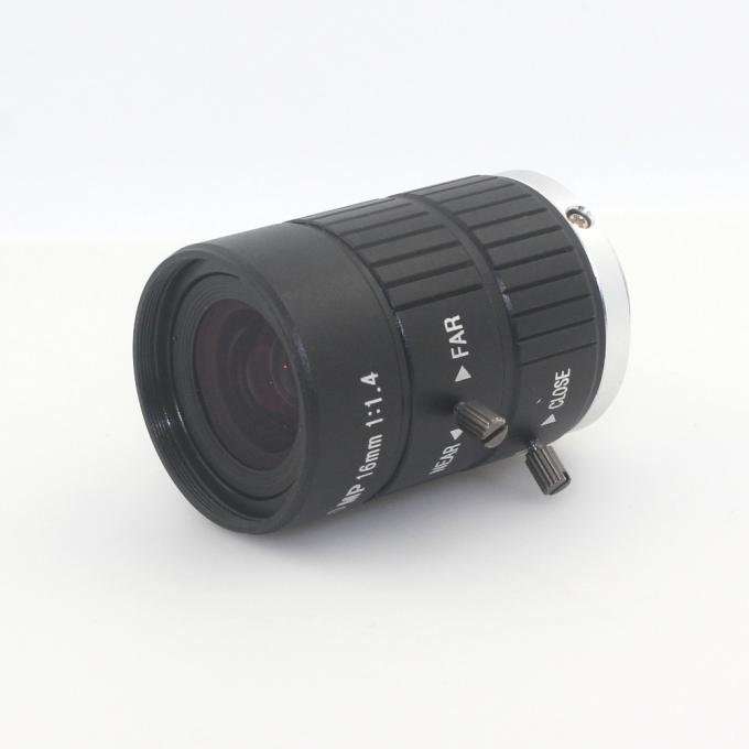 Soporte C de la abertura F1.4 de la lente de cámara CCTV de HD 10MP 16m m para la cámara CCTV o la supervisión industrial del camino del microscopio