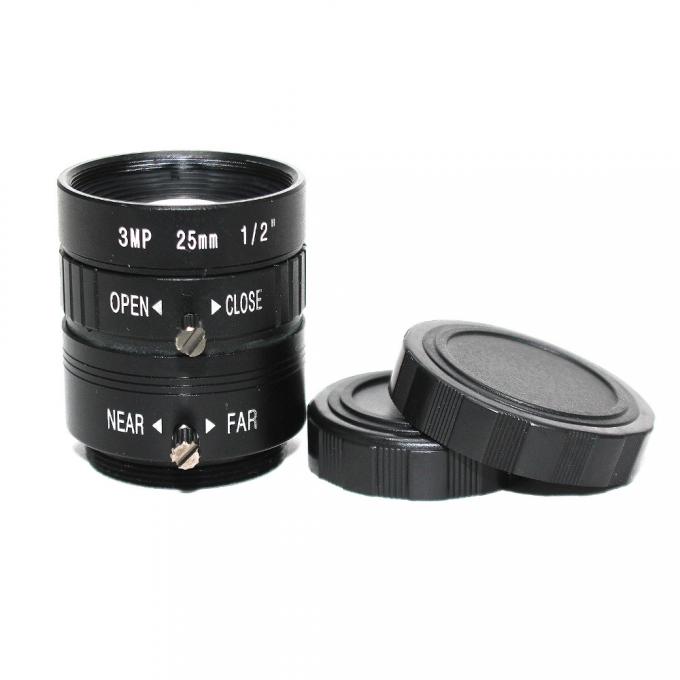 lente manual fijada cámara industrial del CCTV del soporte del zoom C del foco del IRIS de 3MP 25m m HD para el microscopio industrial de la cámara CCTV